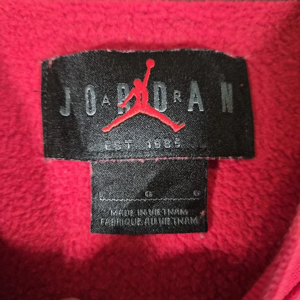 Jordan Sweatshirt‎ Mens Large Pink Plaid Spellout Crewneck Pullover Jumpman
